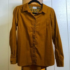 Yellow Anthropologie Corduroy Shirt